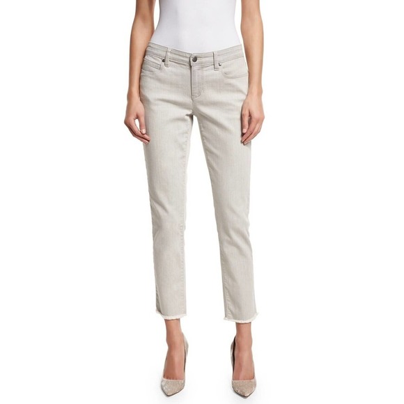 Eileen Fisher Denim - Eileen Fisher | Women's Gray Organic Cotton Raw Hen Ankle Crop Jeans Size 12